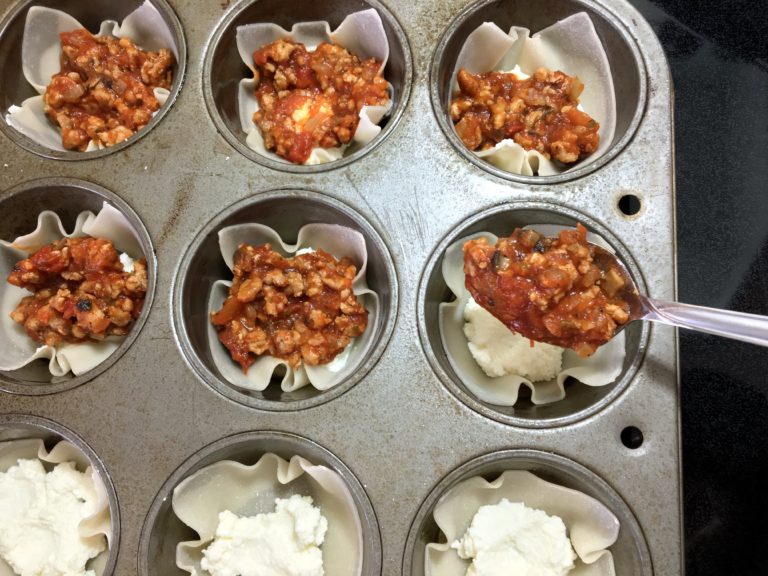 Muffin Tin Mini Lasagnas - The Gourmet Housewife